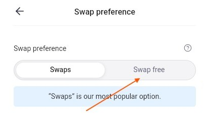 click swap free tab to manage the change