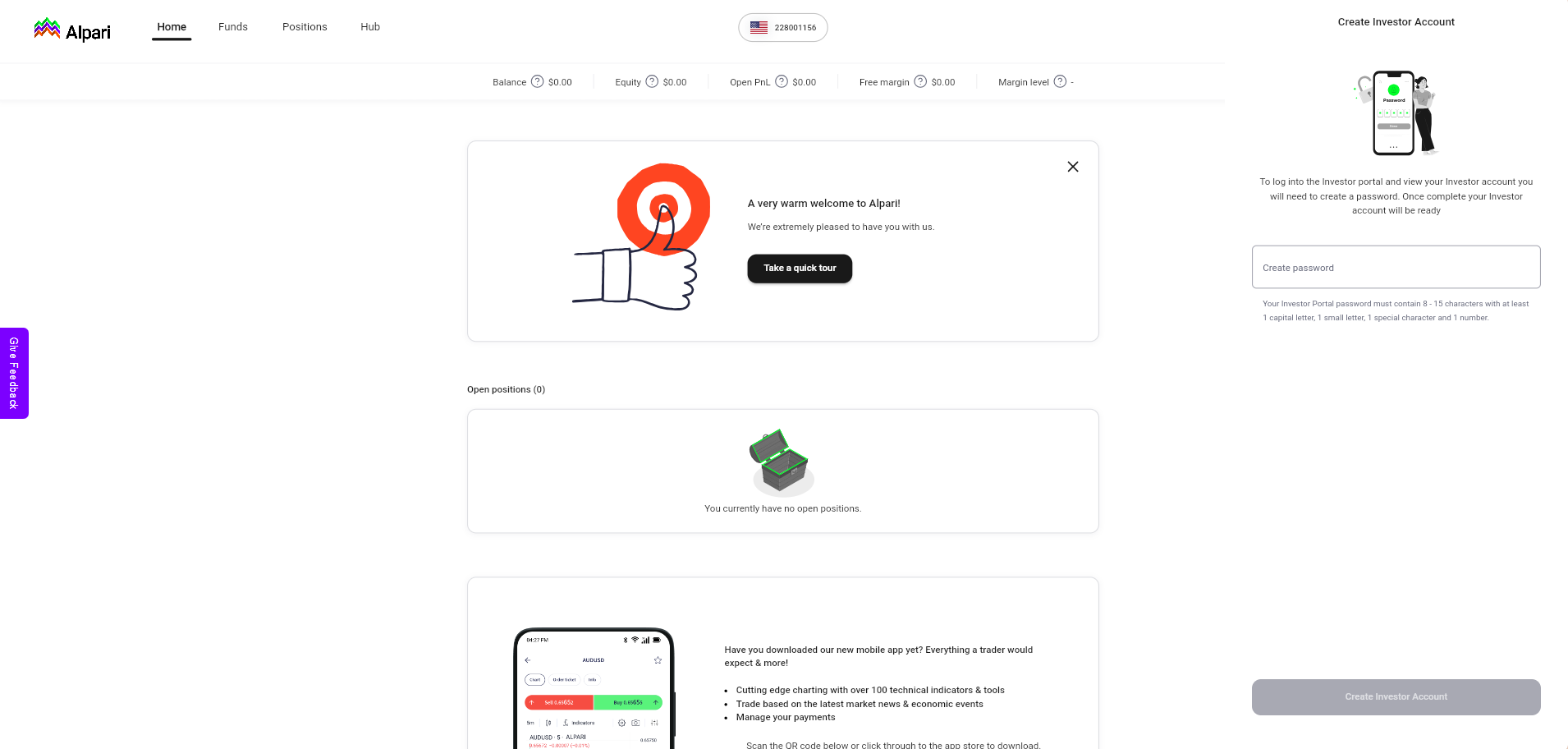 Account creation screenshot