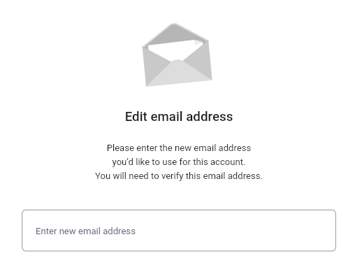 input your new email